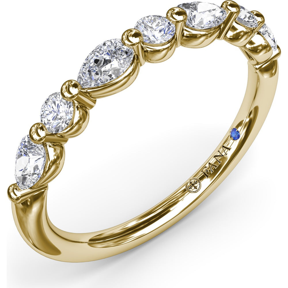 Alternating Round and Teardrop Diamond Wedding Band by Fana - 0.52 Carat Total Diamond Weight