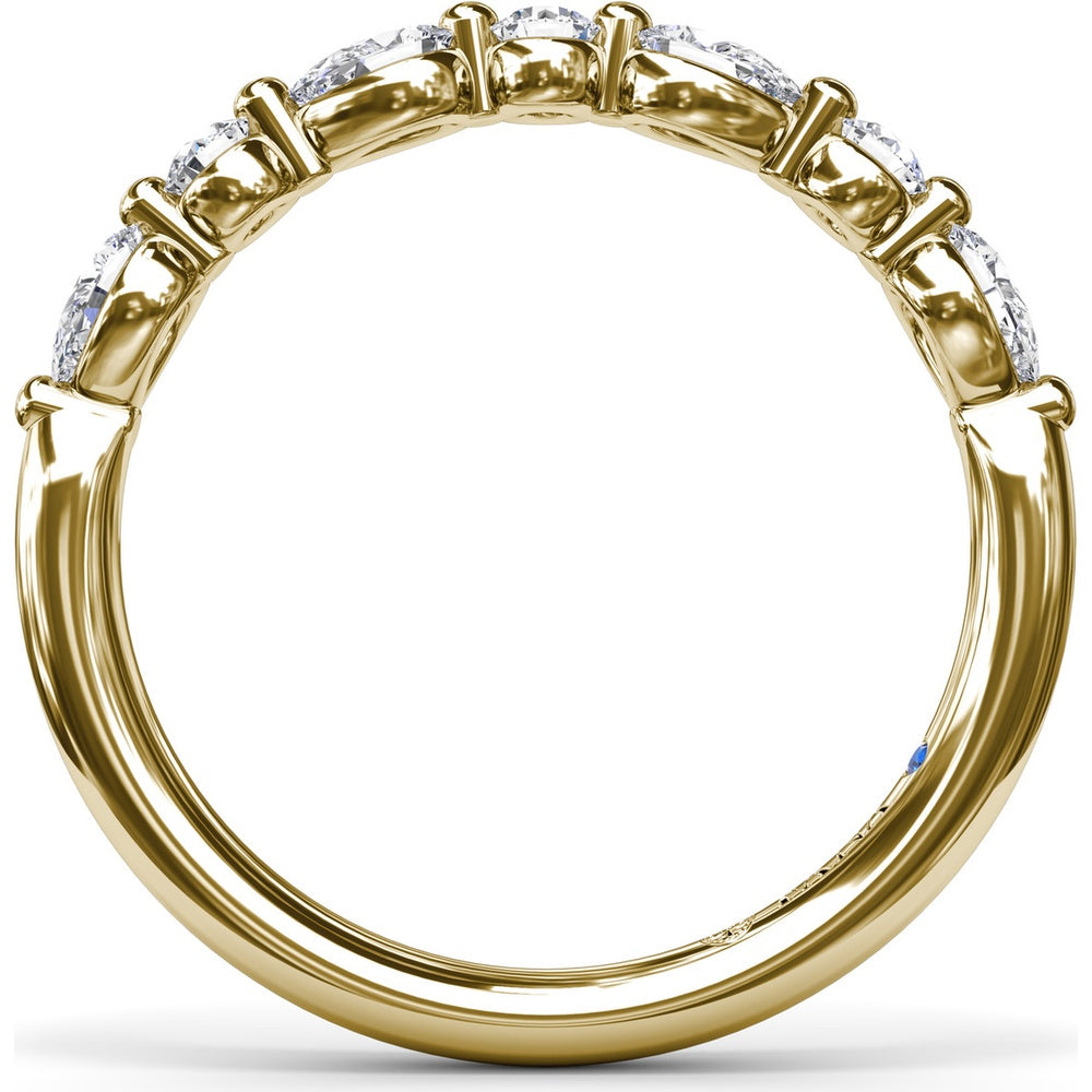 Alternating Round and Teardrop Diamond Wedding Band by Fana - 0.52 Carat Total Diamond Weight