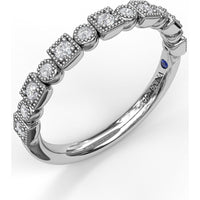 Alternating Square and Round Vintage-Inspired Diamond Band by Fana - 0.19 Carat Total Diamond Weight