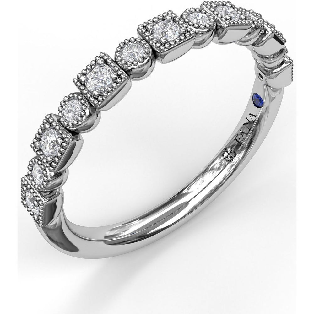 Alternating Square and Round Vintage-Inspired Diamond Band by Fana - 0.19 Carat Total Diamond Weight