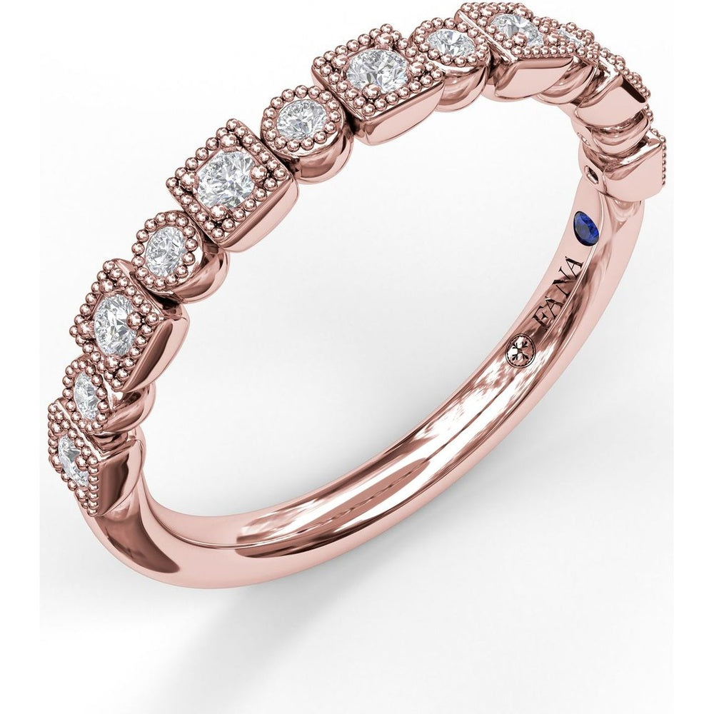 Alternating Square and Round Vintage-Inspired Diamond Band by Fana - 0.19 Carat Total Diamond Weight
