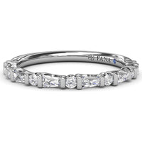 Alternating Tapered Baguette and Round Diamond Anniversary Band by Fana - 0.32 Carat Total Diamond Weight