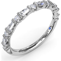 Alternating Tapered Baguette and Round Diamond Anniversary Band by Fana - 0.32 Carat Total Diamond Weight