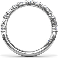 Alternating Tapered Baguette and Round Diamond Anniversary Band by Fana - 0.32 Carat Total Diamond Weight