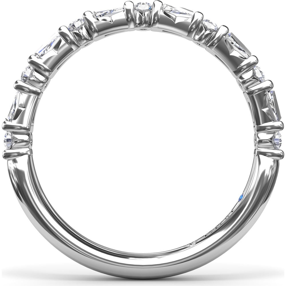 Alternating Tapered Baguette and Round Diamond Anniversary Band by Fana - 0.32 Carat Total Diamond Weight