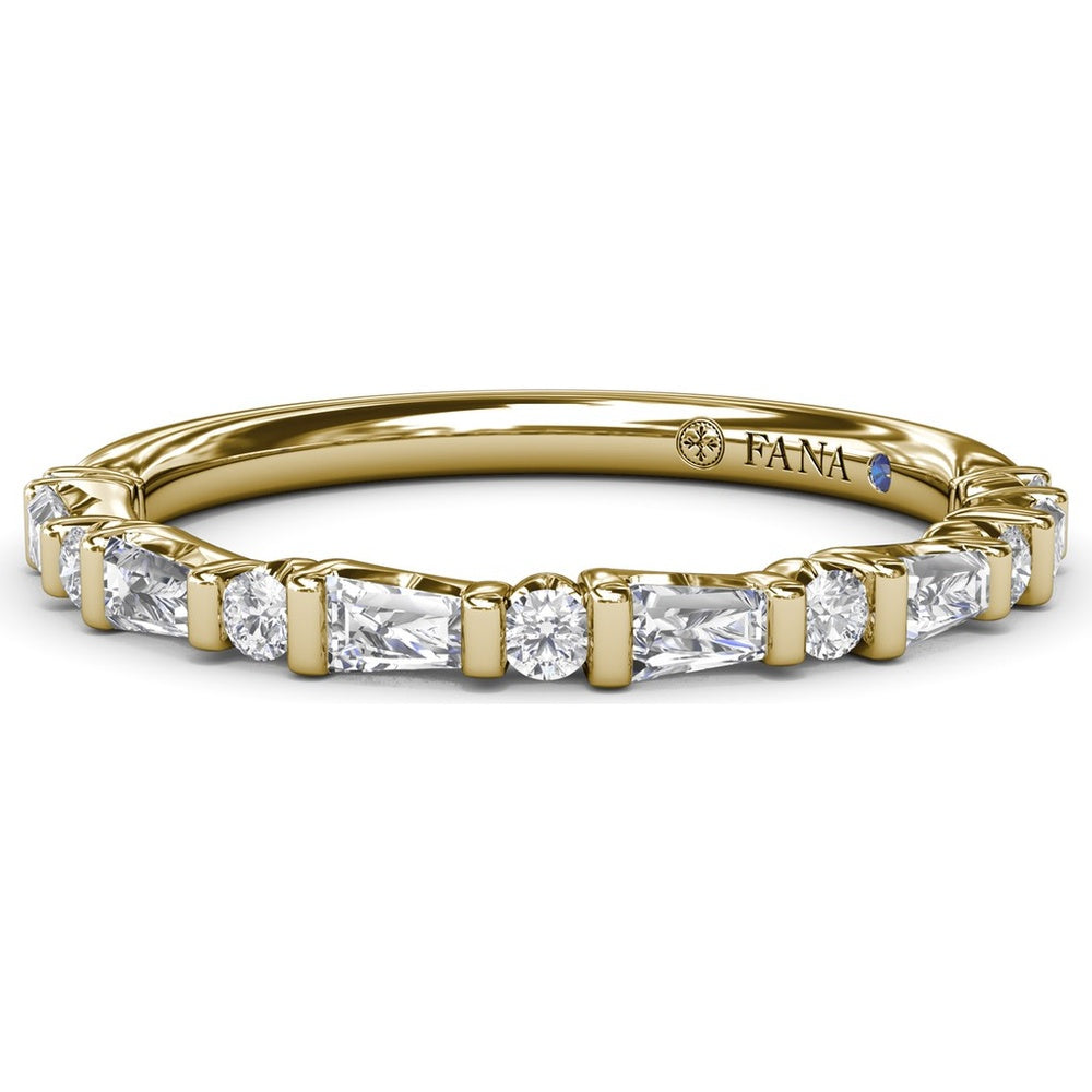 Alternating Tapered Baguette and Round Diamond Anniversary Band by Fana - 0.32 Carat Total Diamond Weight