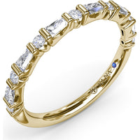 Alternating Tapered Baguette and Round Diamond Anniversary Band by Fana - 0.32 Carat Total Diamond Weight