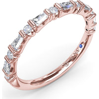 Alternating Tapered Baguette and Round Diamond Anniversary Band by Fana - 0.32 Carat Total Diamond Weight