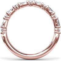 Alternating Tapered Baguette and Round Diamond Anniversary Band by Fana - 0.32 Carat Total Diamond Weight