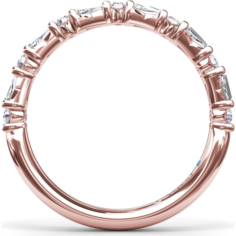 Alternating Tapered Baguette and Round Diamond Anniversary Band by Fana - 0.32 Carat Total Diamond Weight
