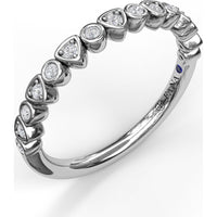 Alternating Trillion and Bezel Set Round Diamond Band by Fana - 0.12 Carat Total Diamond Weight