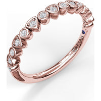 Alternating Trillion and Bezel Set Round Diamond Band by Fana - 0.12 Carat Total Diamond Weight