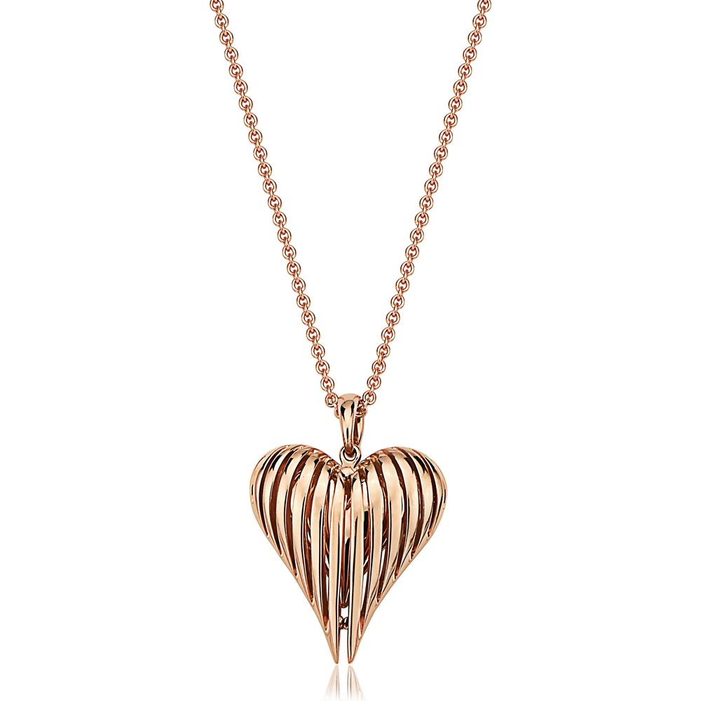 Angel Heart Pendant Necklace in 18K Rose Gold by Charles Krypell