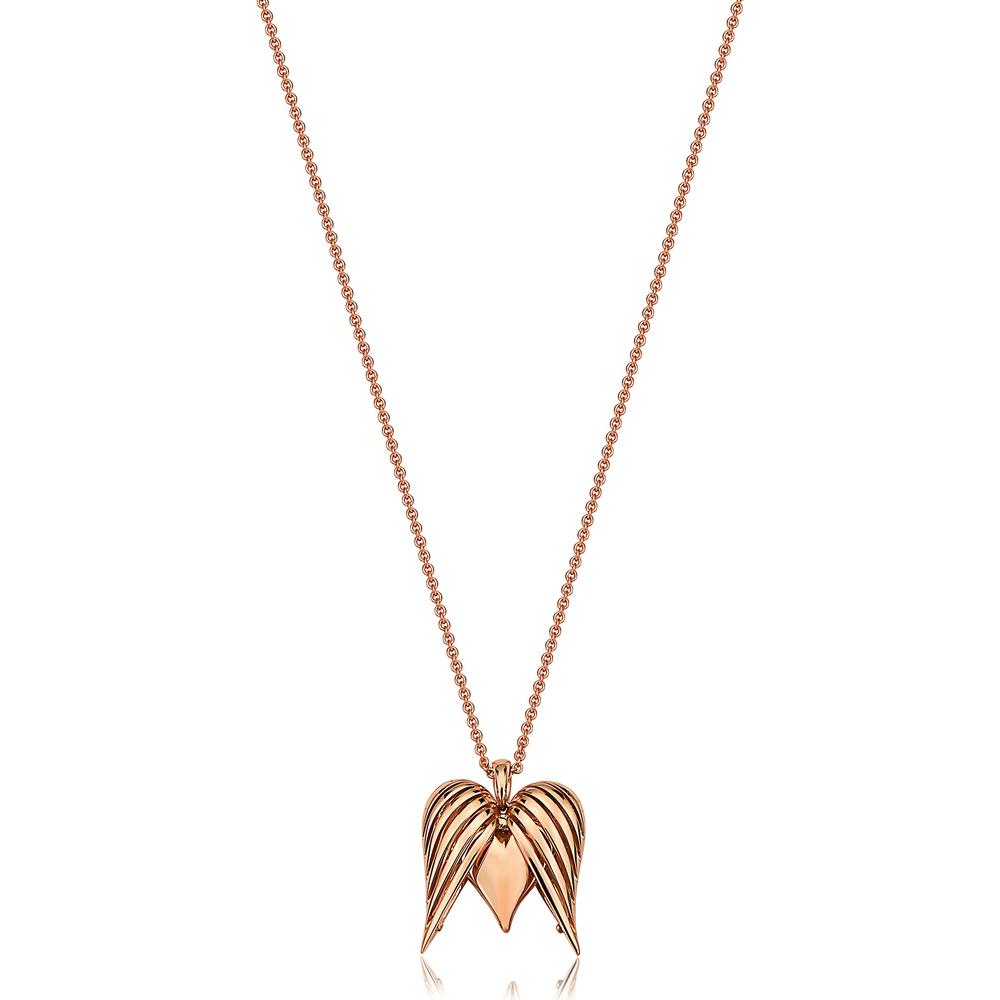 Angel Heart Pendant Necklace in 18K Rose Gold by Charles Krypell
