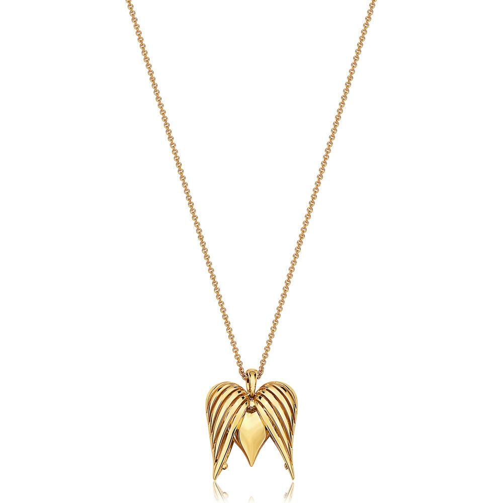 Angel Heart Pendant Necklace in 18K Yellow Gold by Charles Krypell