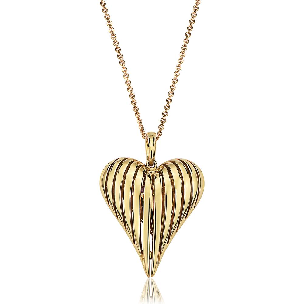 Angel Heart Pendant Necklace in 18K Yellow Gold by Charles Krypell