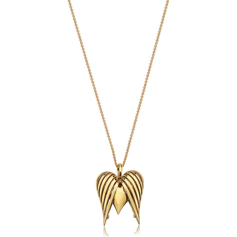 Angel Heart Pendant Necklace in 18K Yellow Gold by Charles Krypell
