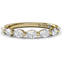 Angelic Shared-Prong Pear Diamond Band by Fana - 0.80 Carat Total Diamond Weight