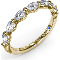 Angelic Shared-Prong Pear Diamond Band by Fana - 0.80 Carat Total Diamond Weight