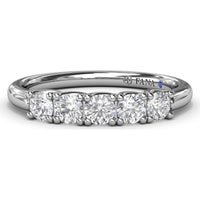 Anniversary Band with 5-Stone Trellis Set Round Diamonds by Fana - 0.50 Carat Total Diamond Weight