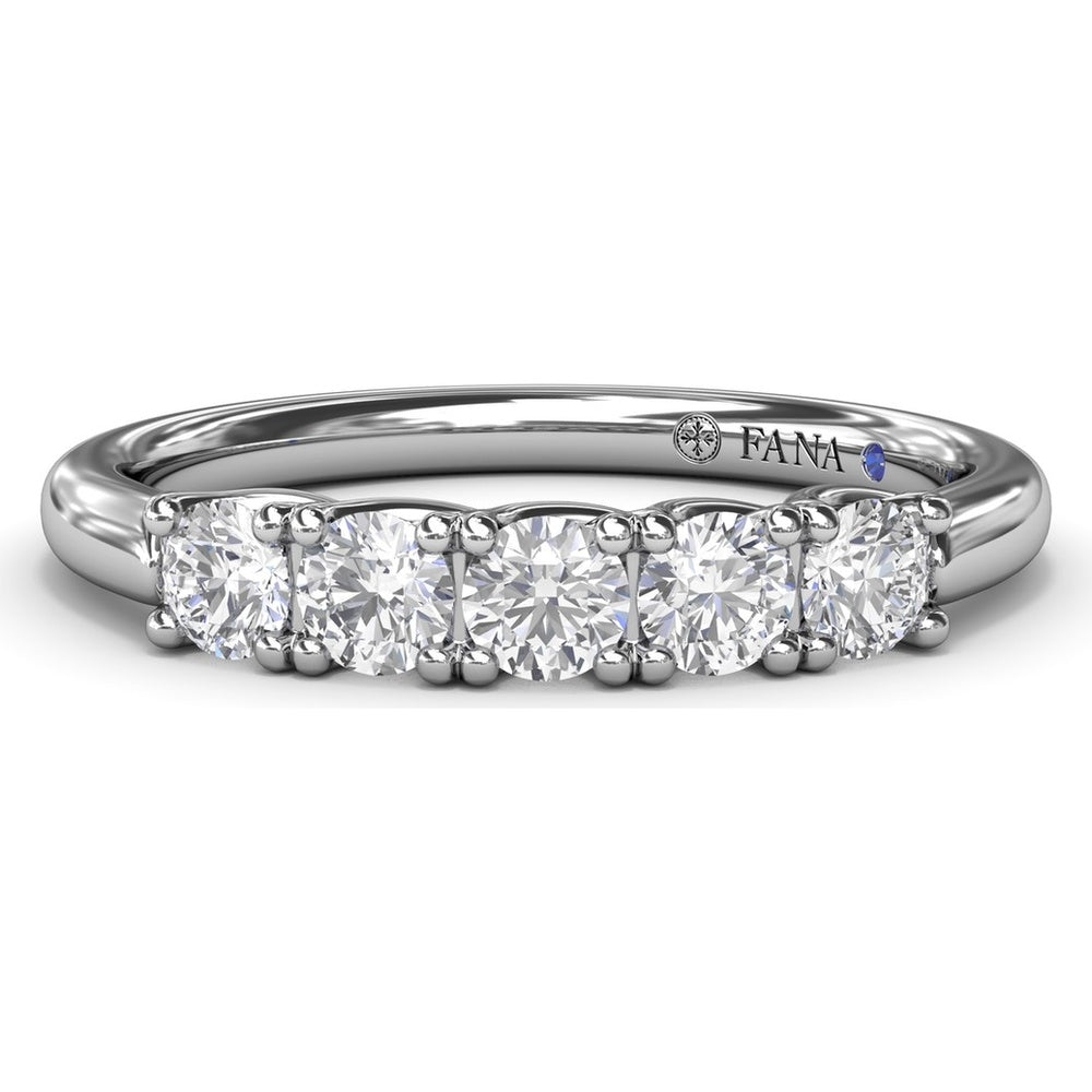 Anniversary Band with 5-Stone Trellis Set Round Diamonds by Fana - 0.50 Carat Total Diamond Weight