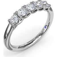 Anniversary Band with 5-Stone Trellis Set Round Diamonds by Fana - 0.50 Carat Total Diamond Weight