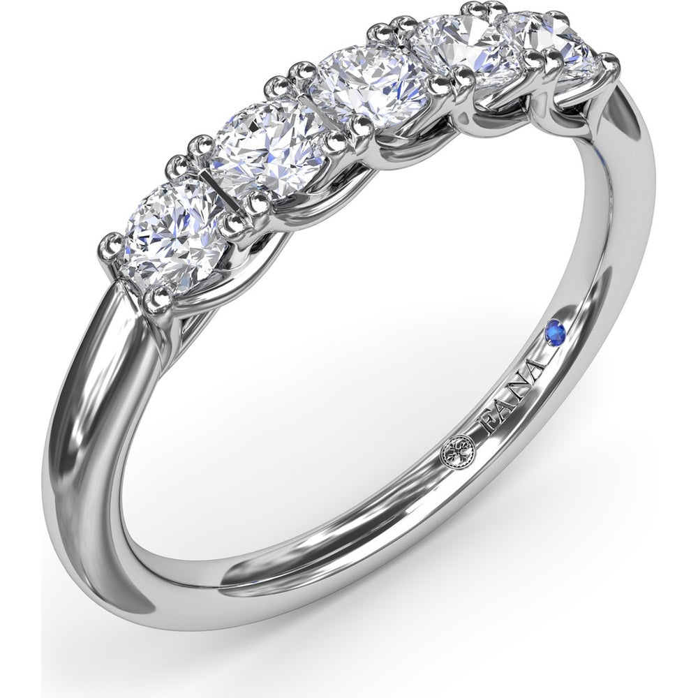 Anniversary Band with 5-Stone Trellis Set Round Diamonds by Fana - 0.50 Carat Total Diamond Weight
