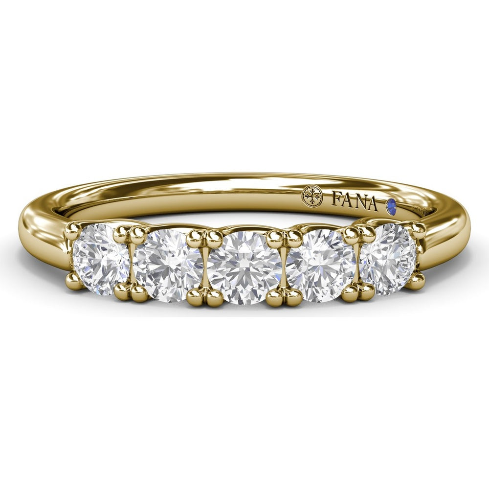 Anniversary Band with 5-Stone Trellis Set Round Diamonds by Fana - 0.50 Carat Total Diamond Weight
