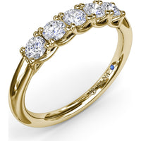 Anniversary Band with 5-Stone Trellis Set Round Diamonds by Fana - 0.50 Carat Total Diamond Weight