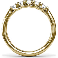 Anniversary Band with 5-Stone Trellis Set Round Diamonds by Fana - 0.50 Carat Total Diamond Weight