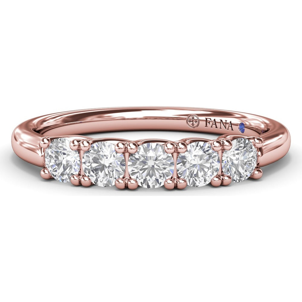 Anniversary Band with 5-Stone Trellis Set Round Diamonds by Fana - 0.50 Carat Total Diamond Weight