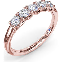 Anniversary Band with 5-Stone Trellis Set Round Diamonds by Fana - 0.50 Carat Total Diamond Weight