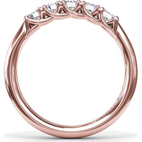 Anniversary Band with 5-Stone Trellis Set Round Diamonds by Fana - 0.50 Carat Total Diamond Weight