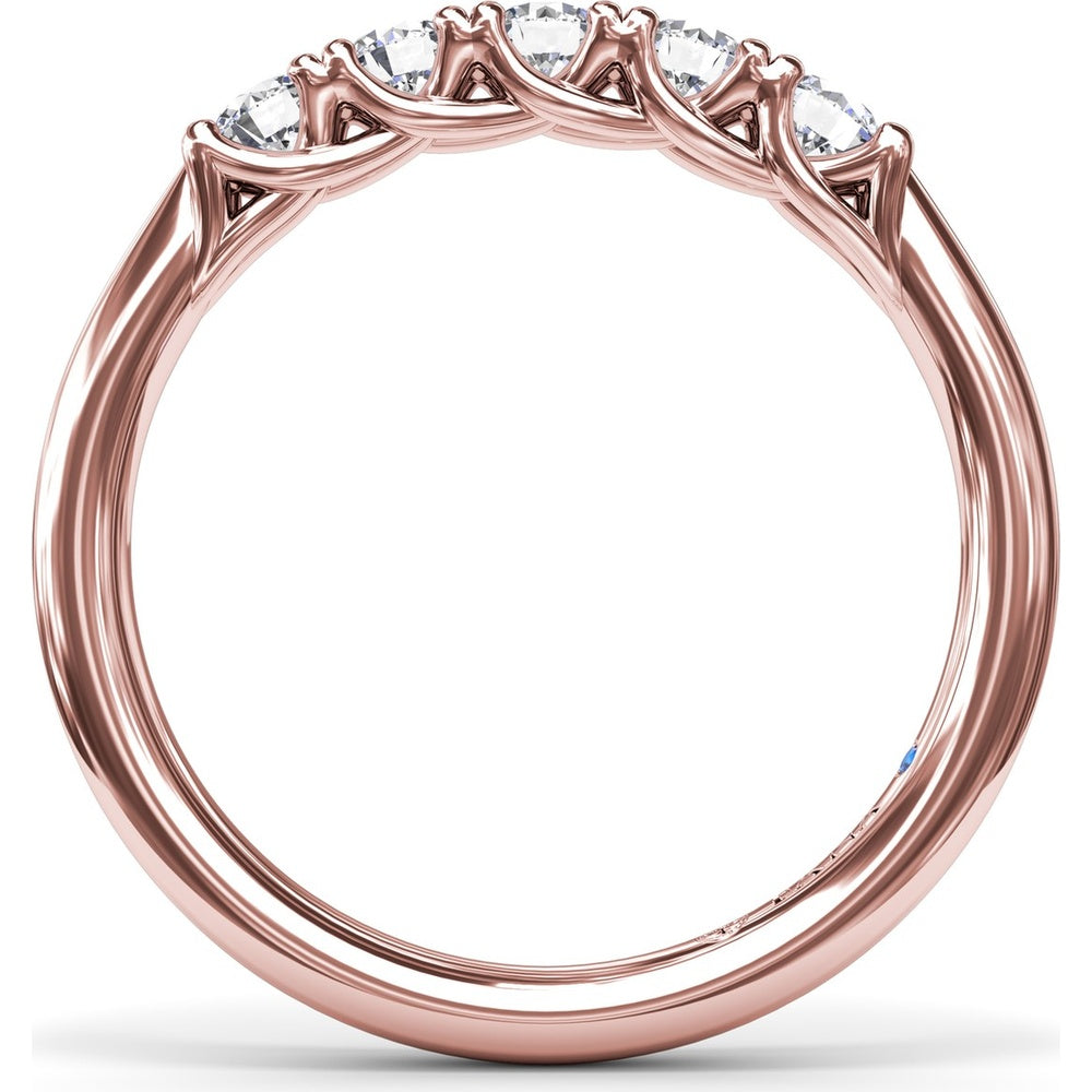 Anniversary Band with 5-Stone Trellis Set Round Diamonds by Fana - 0.50 Carat Total Diamond Weight