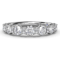 Anniversary Band with Alternating 5-Prong Set Round and Pavé Accent Diamonds by Fana - 0.96 Carat Total Diamond Weight