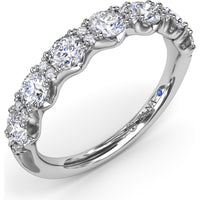 Anniversary Band with Alternating 5-Prong Set Round and Pavé Accent Diamonds by Fana - 0.96 Carat Total Diamond Weight
