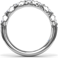 Anniversary Band with Alternating 5-Prong Set Round and Pavé Accent Diamonds by Fana - 0.96 Carat Total Diamond Weight