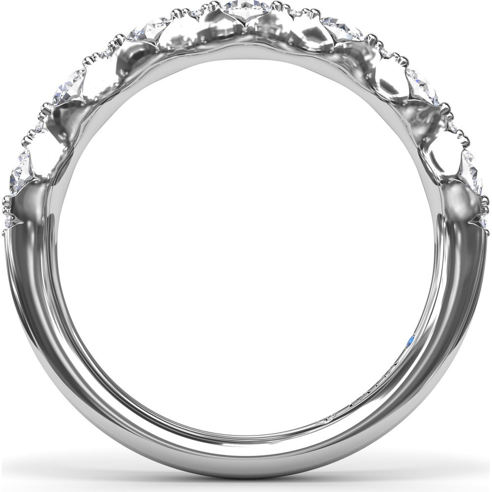 Anniversary Band with Alternating 5-Prong Set Round and Pavé Accent Diamonds by Fana - 0.96 Carat Total Diamond Weight