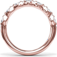 Anniversary Band with Alternating 5-Prong Set Round and Pavé Accent Diamonds by Fana - 0.96 Carat Total Diamond Weight