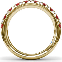 Anniversary Band with Alternating Round Rubies and Pavé Diamonds by Fana - 1.50 Carat Total Gemstone Weight