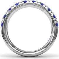 Anniversary Band with Alternating Round Sapphires and Pavé Diamonds by Fana - 1.40 Carat Total Gemstone Weight