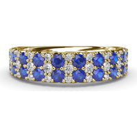 Anniversary Band with Alternating Round Sapphires and Pavé Diamonds by Fana - 1.40 Carat Total Gemstone Weight