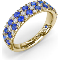 Anniversary Band with Alternating Round Sapphires and Pavé Diamonds by Fana - 1.40 Carat Total Gemstone Weight