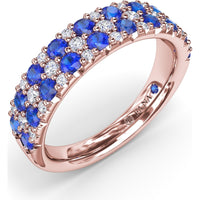 Anniversary Band with Alternating Round Sapphires and Pavé Diamonds by Fana - 1.40 Carat Total Gemstone Weight
