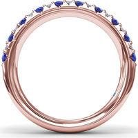 Anniversary Band with Alternating Round Sapphires and Pavé Diamonds by Fana - 1.40 Carat Total Gemstone Weight
