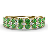 Anniversary Band with Round Pavé Emeralds and Diamonds by Fana - 1.20 Carat Total Gemstone Weight