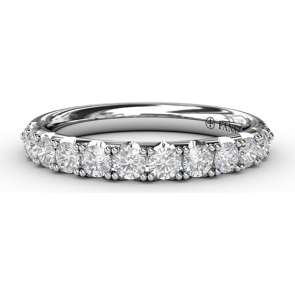 Anniversary Band with V-Profile and Pavé Set Round Diamonds by Fana - 0.66 Carat Total Diamond Weight