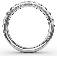 Anniversary Band with V-Profile and Pavé Set Round Diamonds by Fana - 0.66 Carat Total Diamond Weight