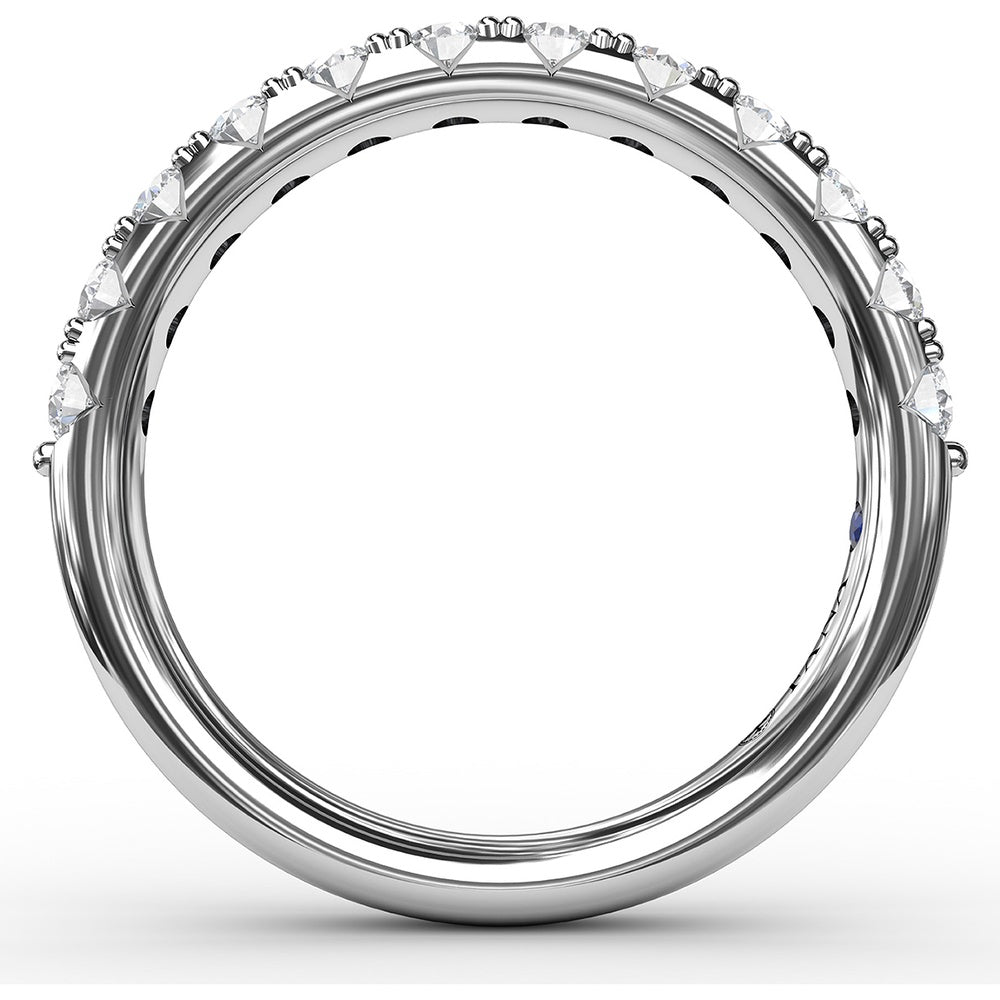 Anniversary Band with V-Profile and Pavé Set Round Diamonds by Fana - 0.66 Carat Total Diamond Weight