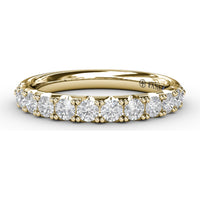 Anniversary Band with V-Profile and Pavé Set Round Diamonds by Fana - 0.66 Carat Total Diamond Weight